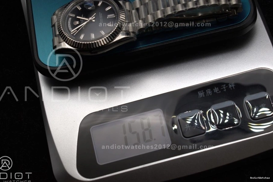 Weight Gain SS Black A Bracelet 718 Bright Dial GSF Crystal President 40 on DayDate 0810
